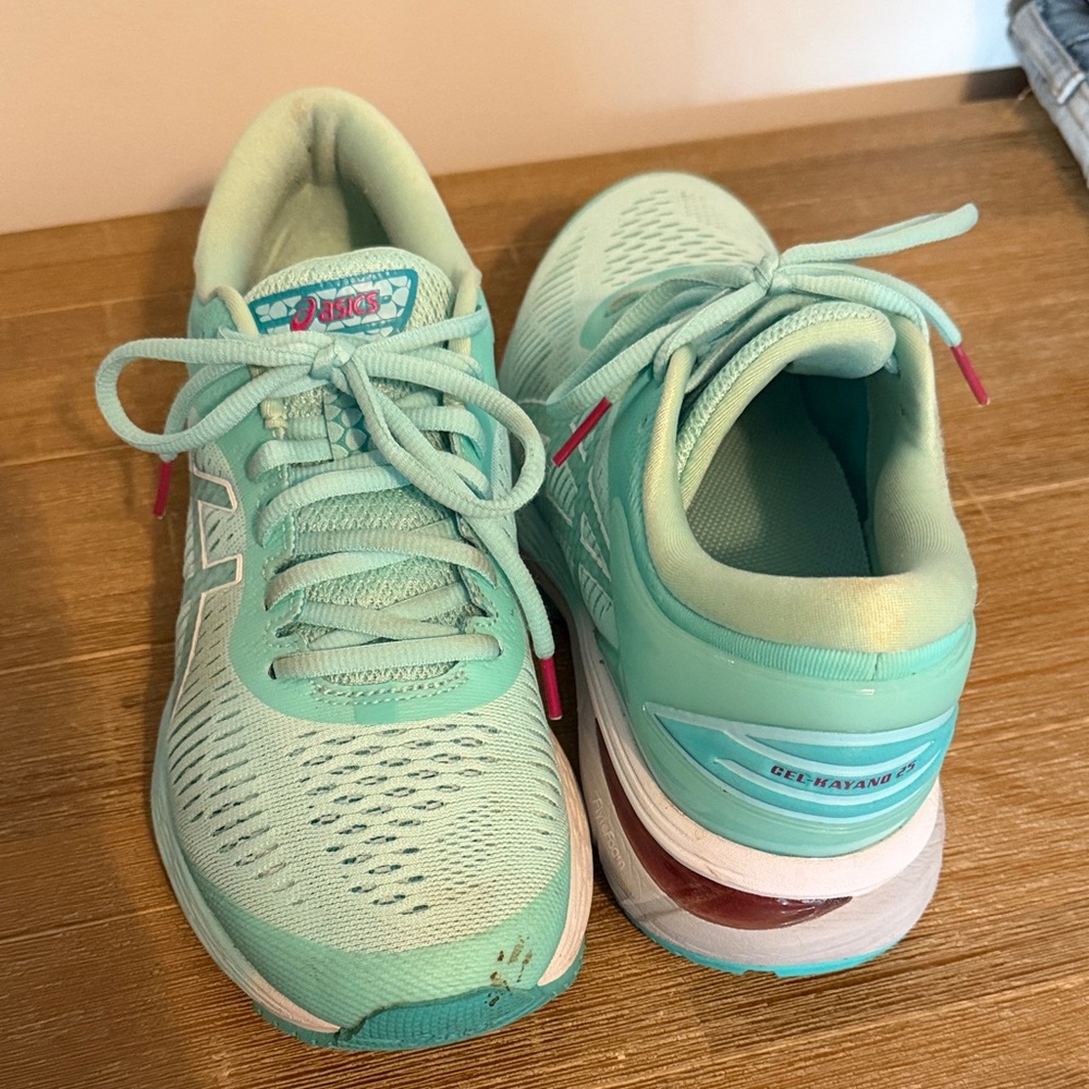 ASICS Women's Gel-Kayano Athletic Shoes - Teal and Pink